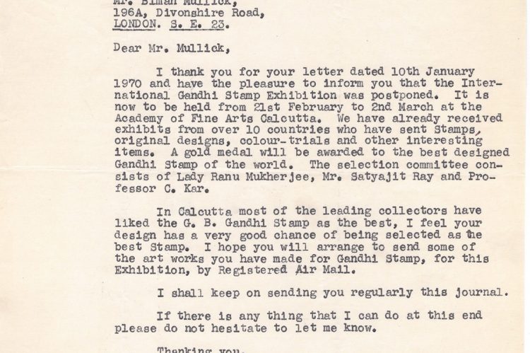 Bibhash Gupta Letter, 19 Jan. 1970