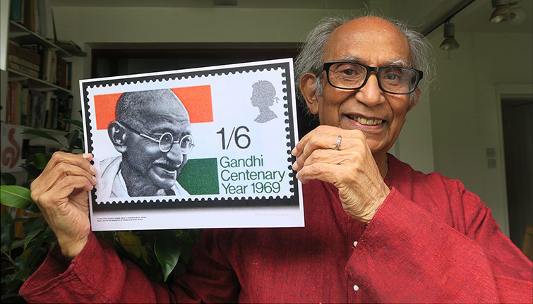 Biman with Gandhi stamps for Michael by Sandra